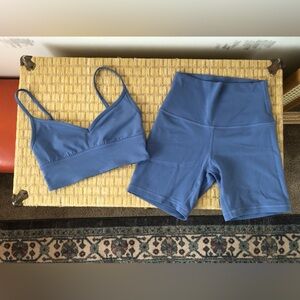 Lululemon Align Sweetheart Bra and Align 6” Shorts in Oasis Blue